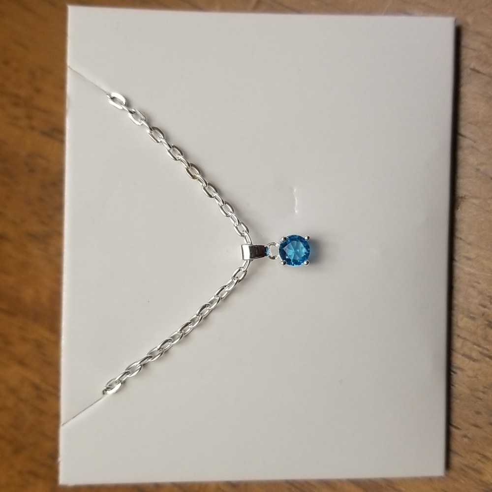 Effy Silver Stackable Layering Necklace With Blue… - image 1